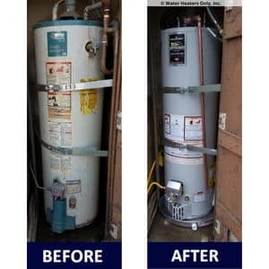 A drip pan was added to this residential water heater.